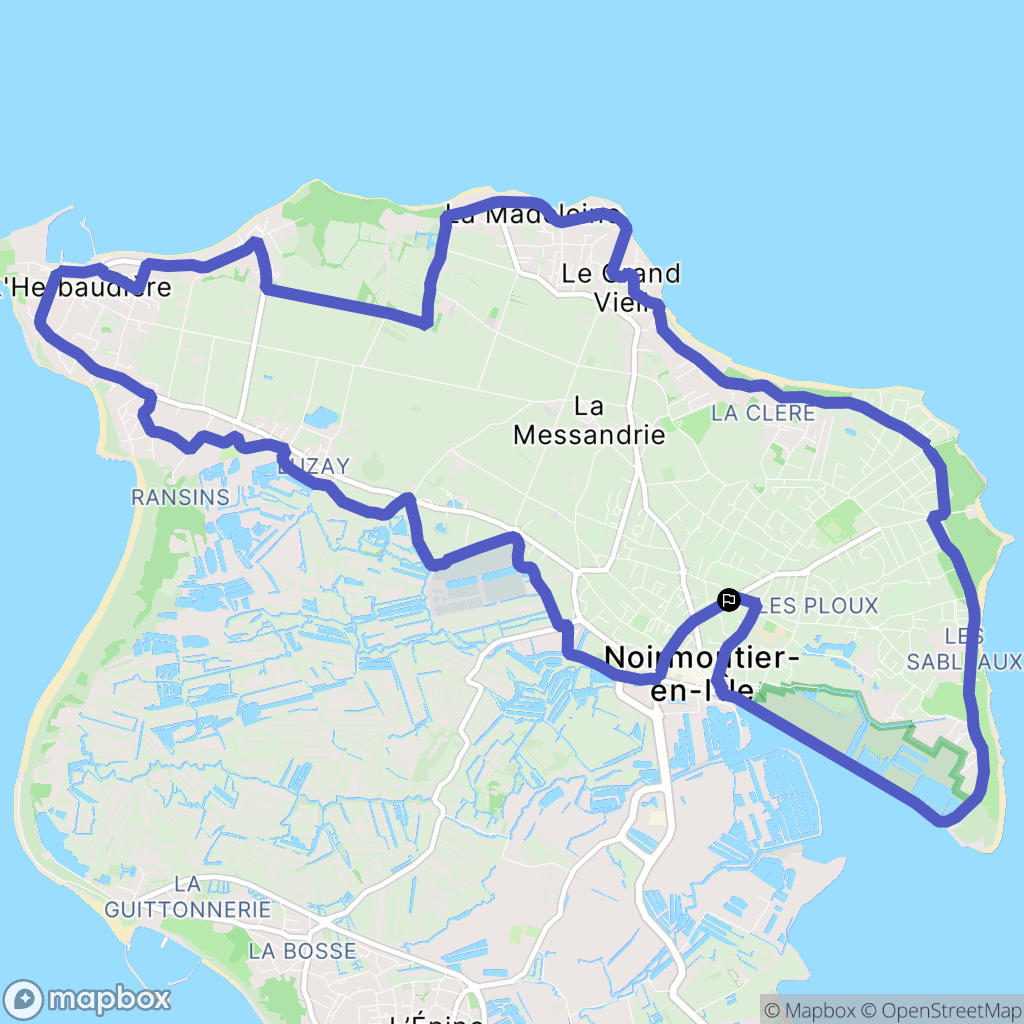 Noirmoutier-en-l'Île : carte du parcours de randonnée - France