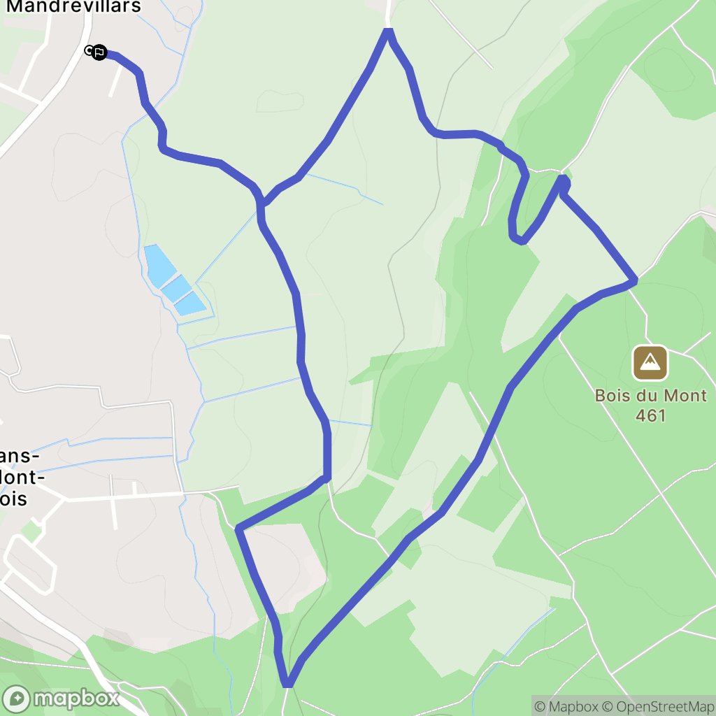 Mandrevillars : carte du parcours de randonnée - France