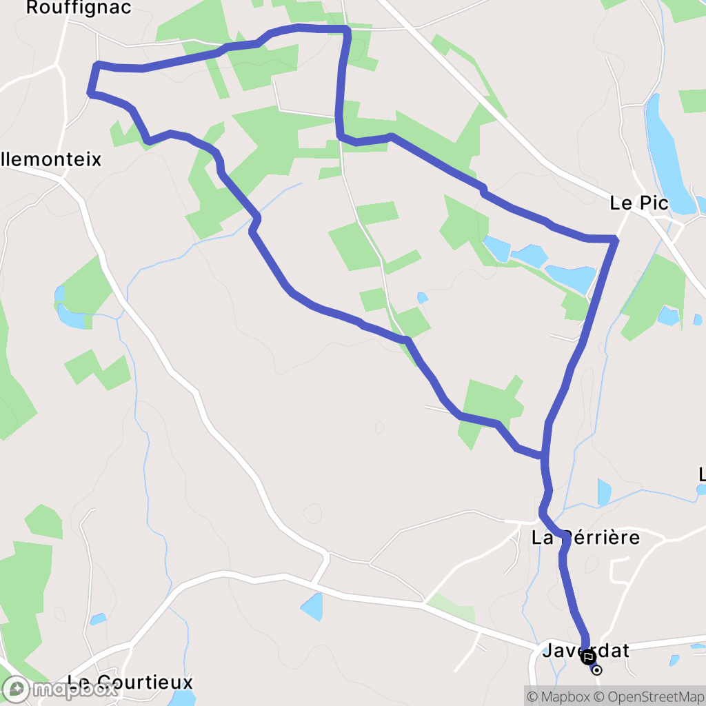 Javerdat : carte du parcours de randonnée - France