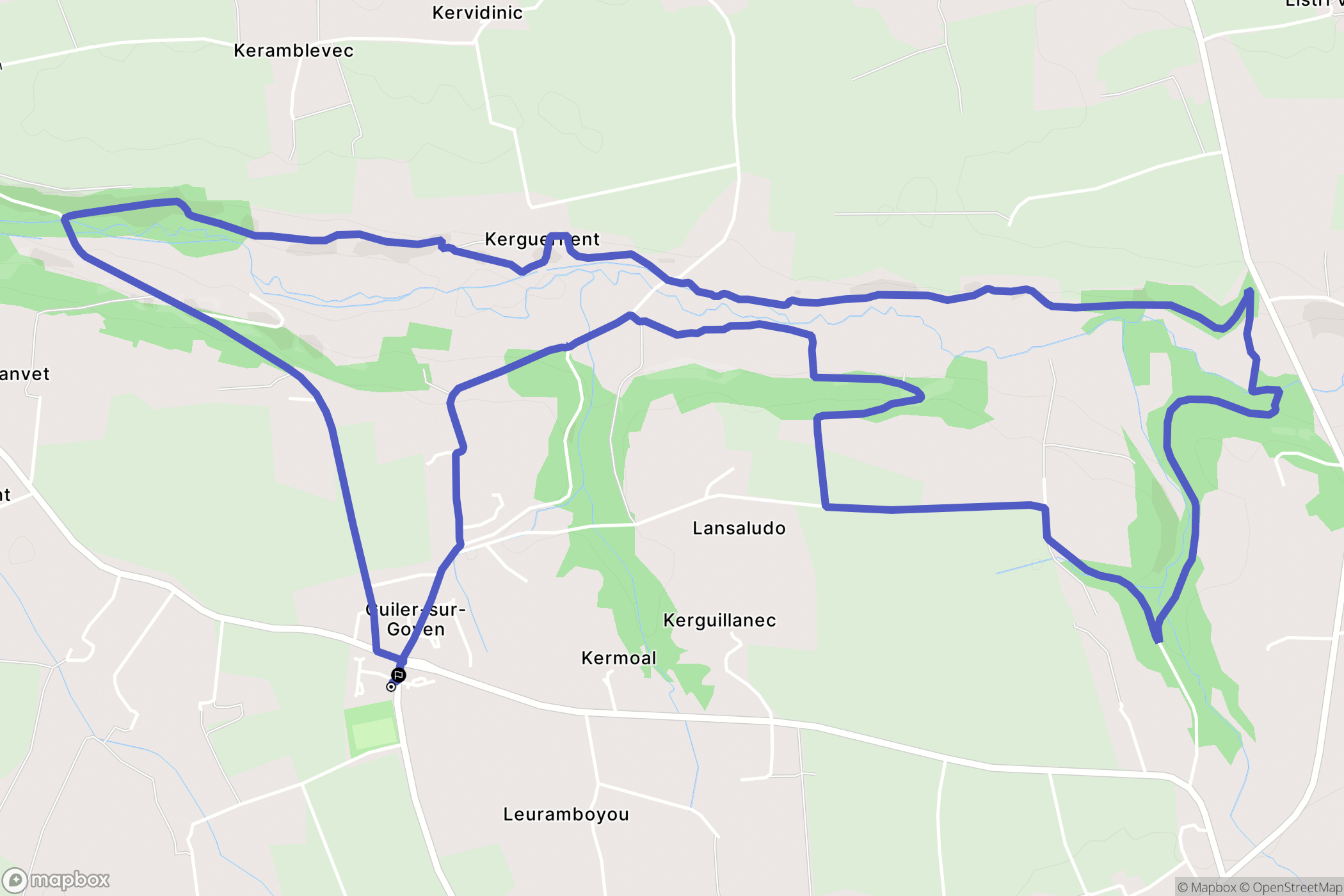 Guiler-sur-Goyen : carte du parcours de randonnée - France