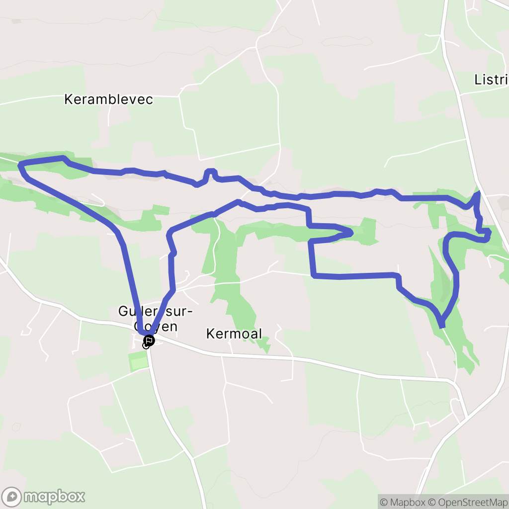 Guiler-sur-Goyen : carte du parcours de randonnée - France