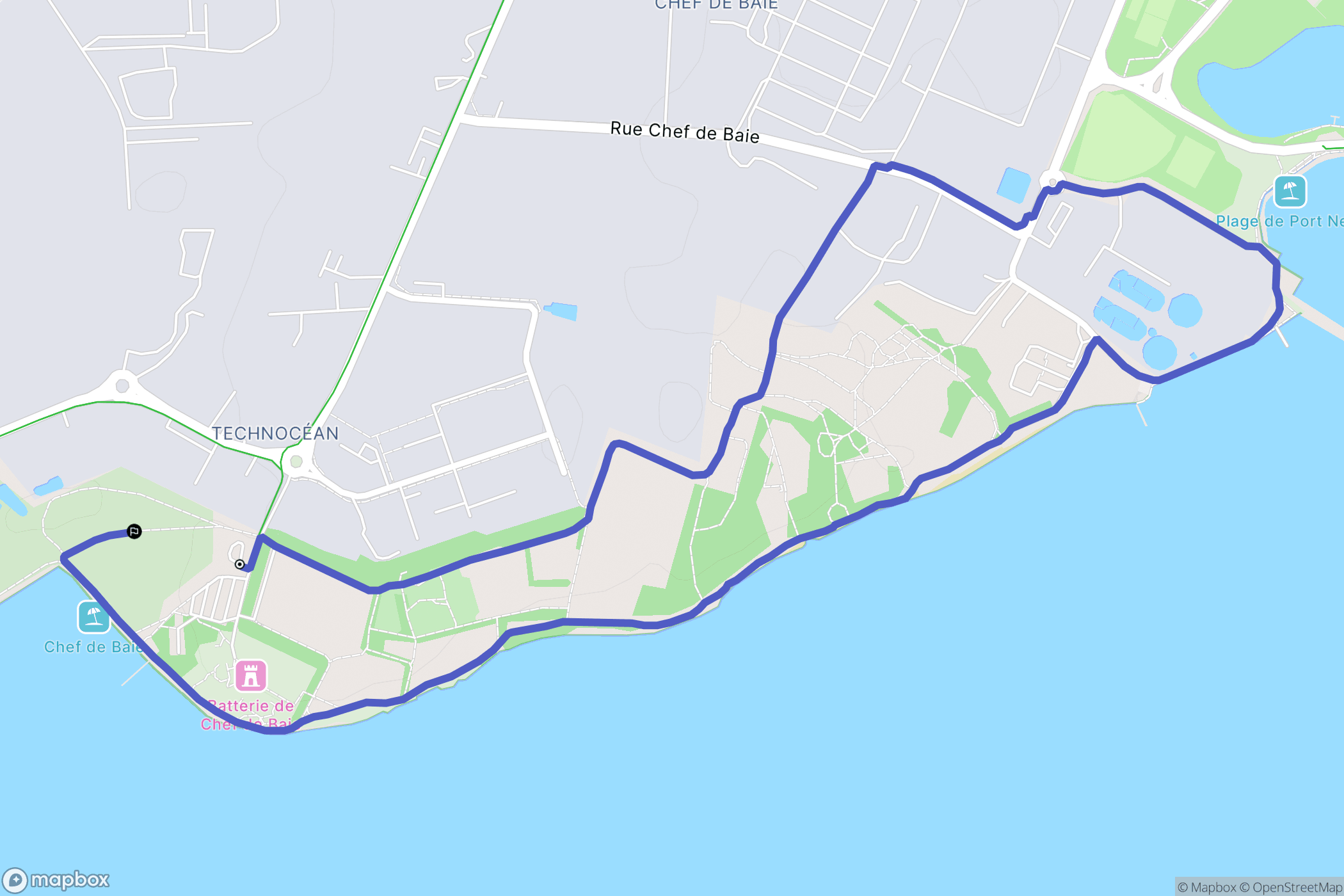 La Rochelle : carte du parcours de randonnée - France