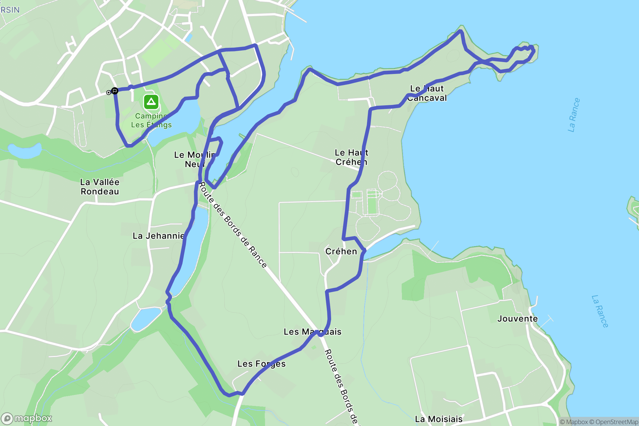 La Richardais : carte du parcours de randonnée - France