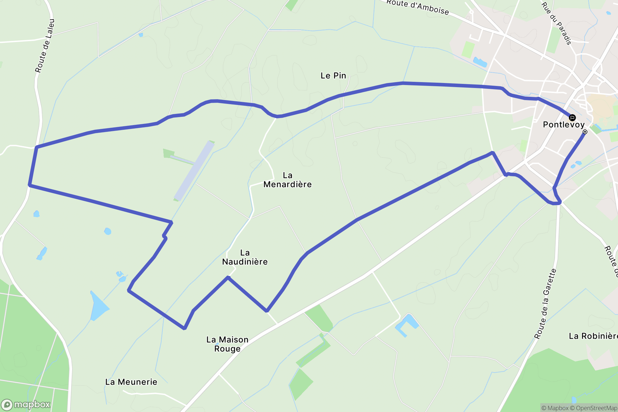 Pontlevoy : carte du parcours de randonnée - France