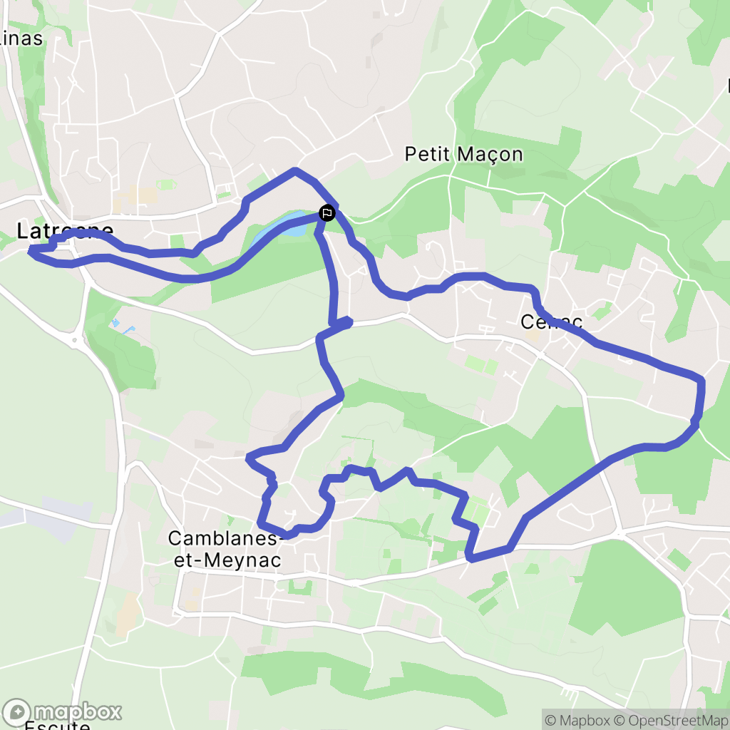 Cenac : carte du parcours de randonnée - France