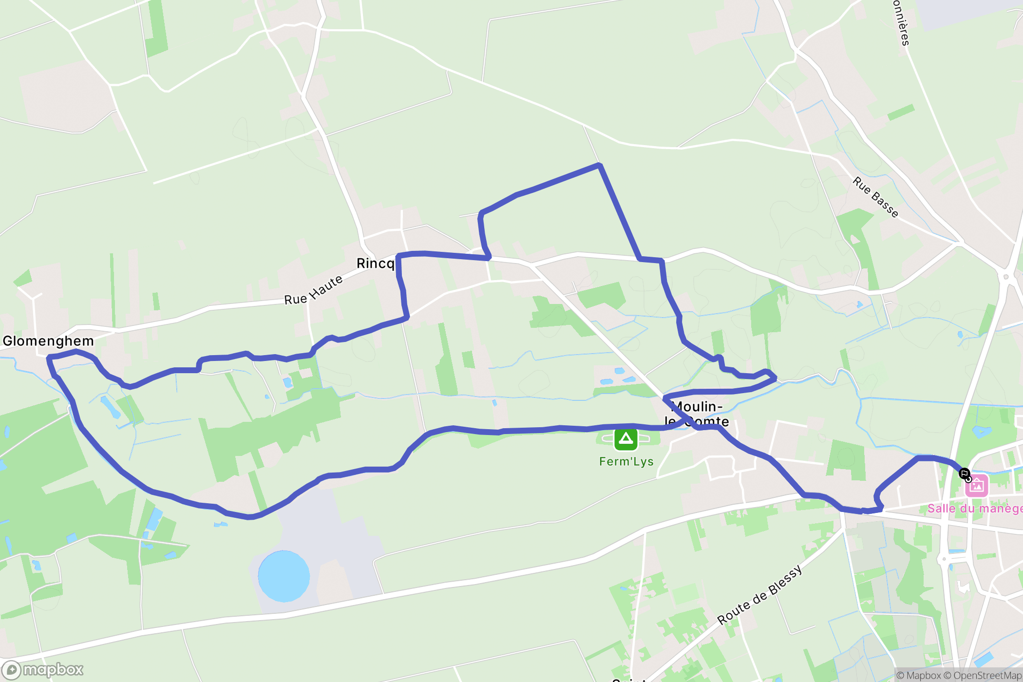 Aire-sur-la-Lys : carte du parcours de randonnée - France