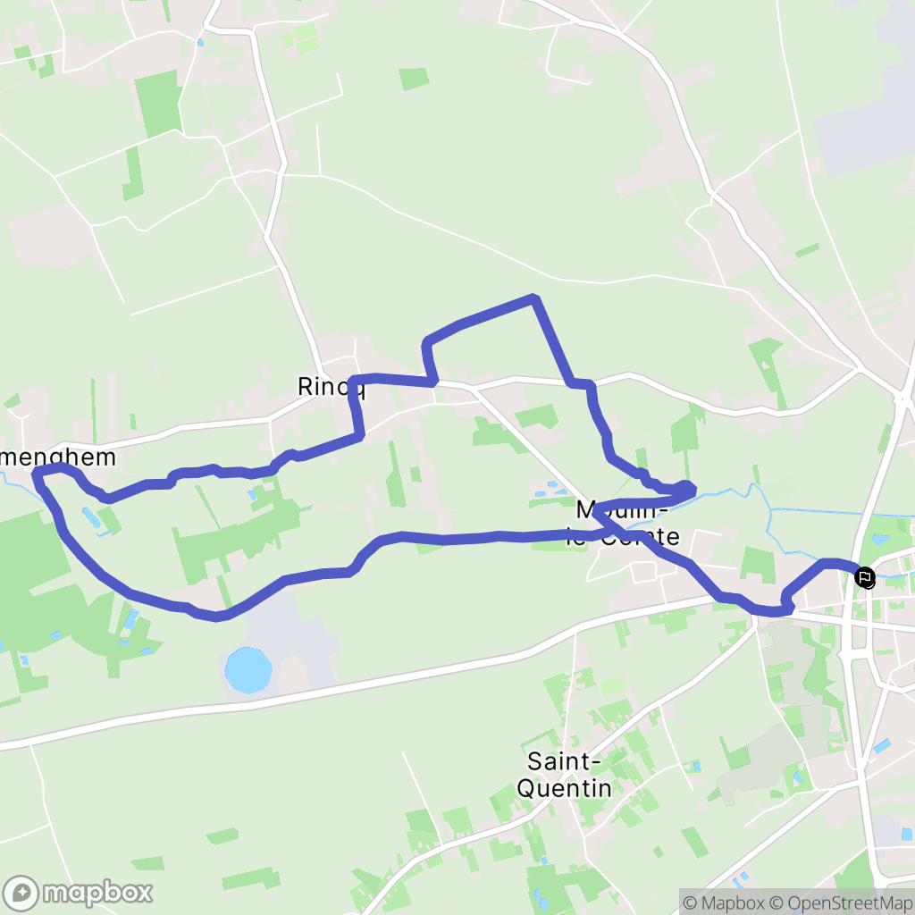 Aire-sur-la-Lys : carte du parcours de randonnée - France