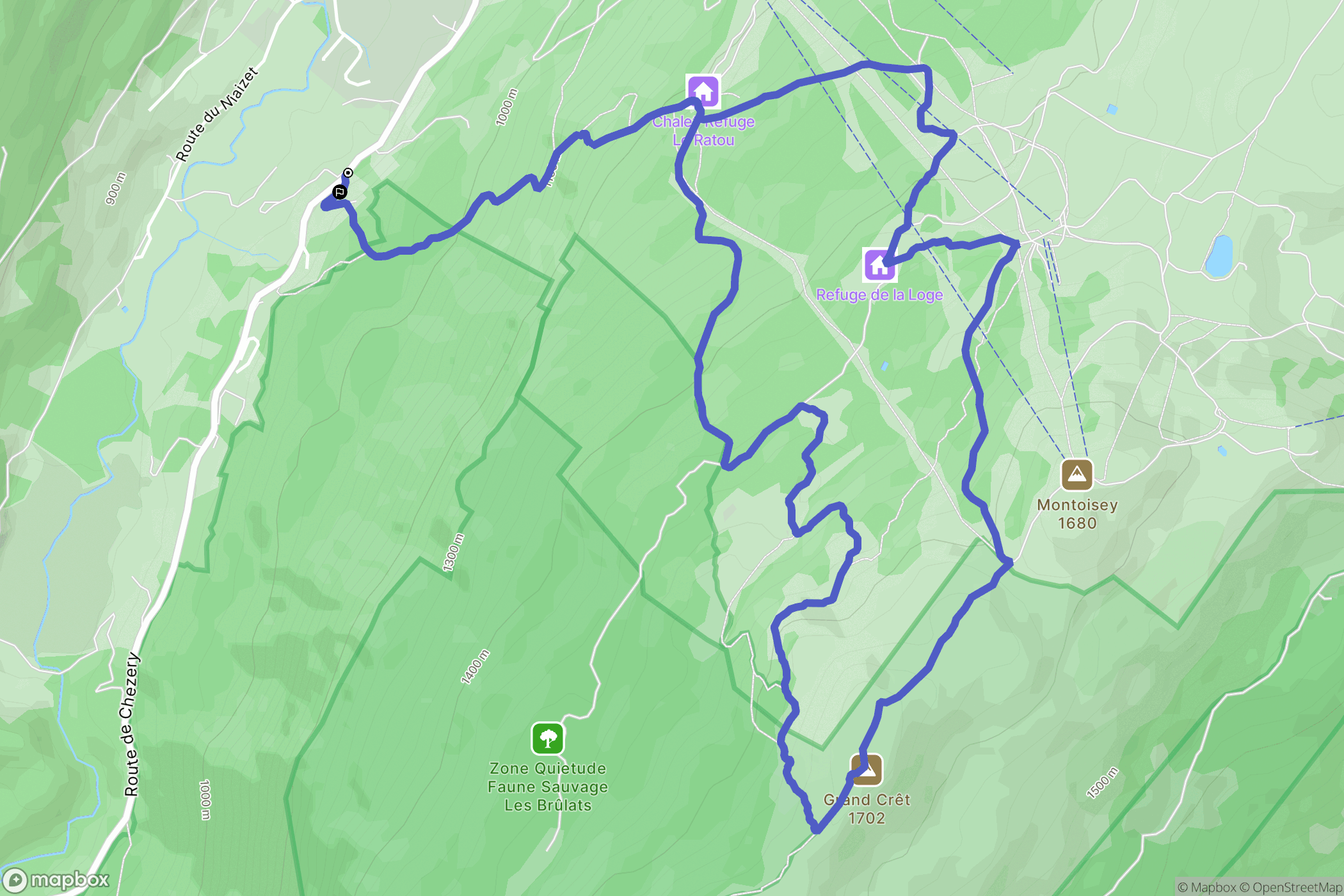 Lélex : carte du parcours de randonnée - France