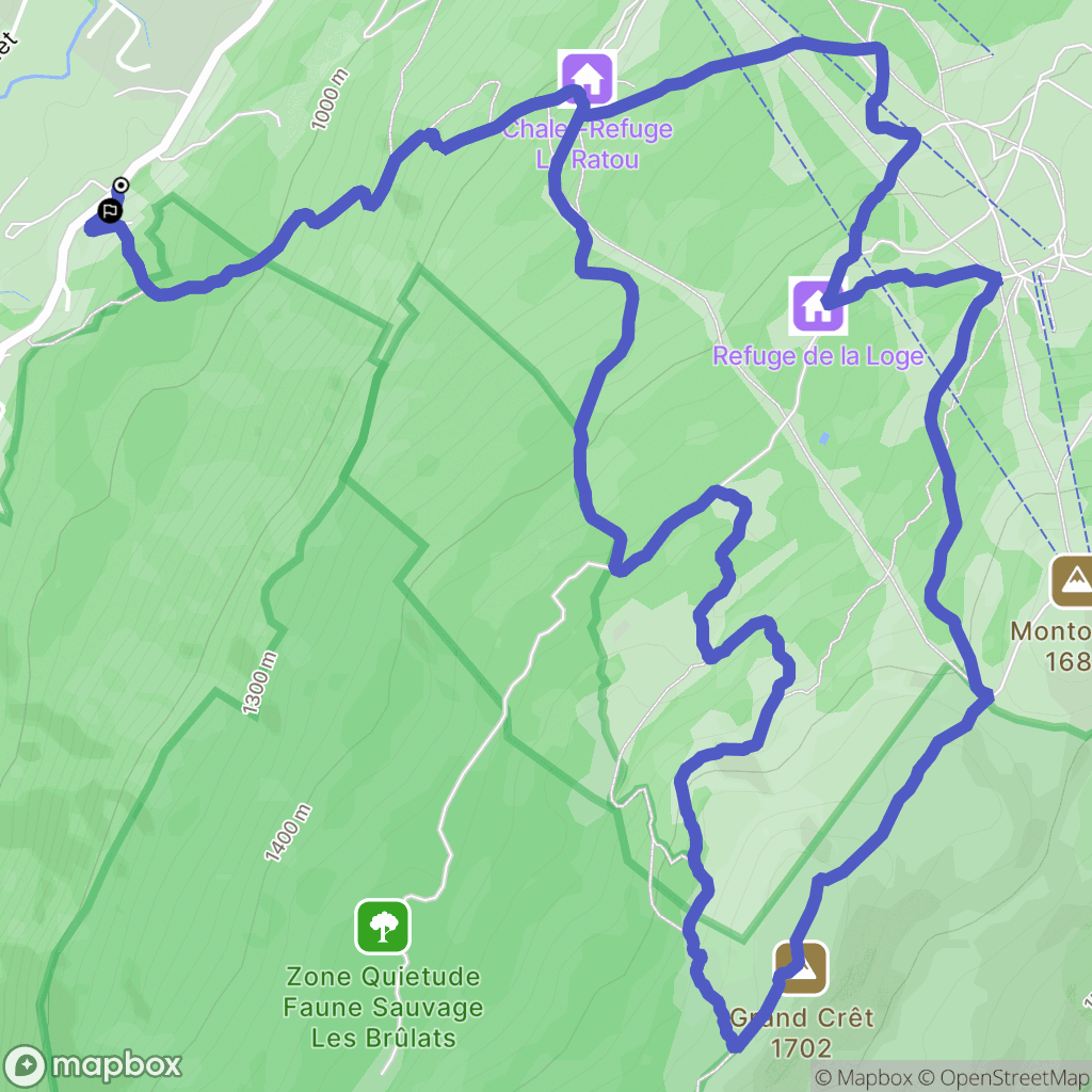 Lélex : carte du parcours de randonnée - France