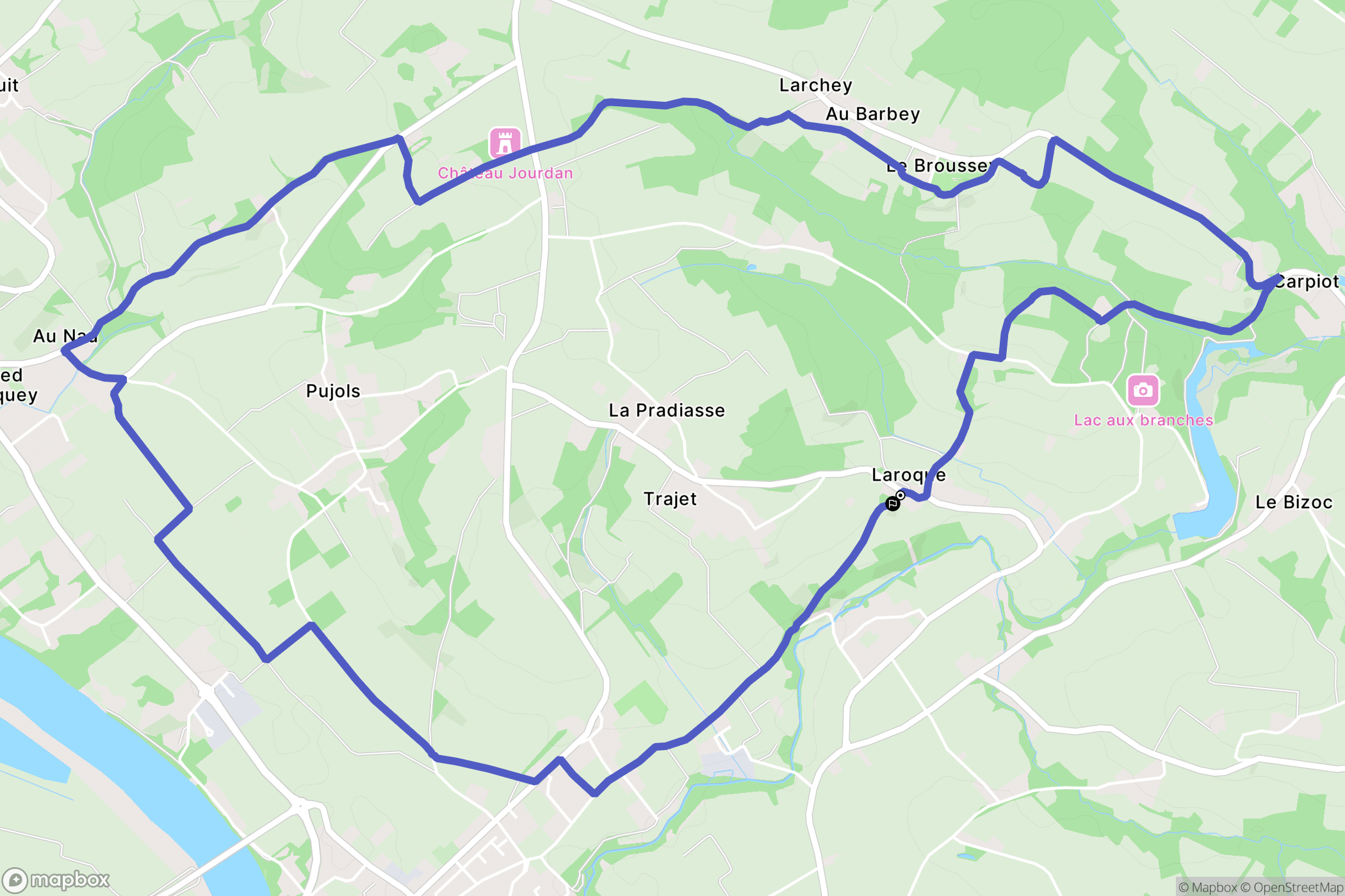 Laroque : carte du parcours de randonnée - France
