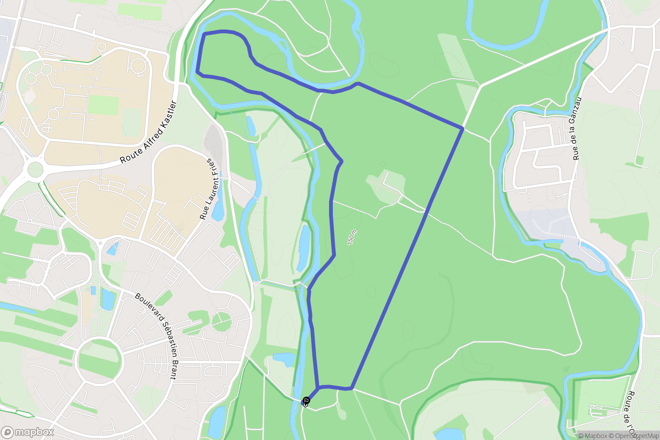 Illkirch-Graffenstaden : carte du parcours de randonnée - France