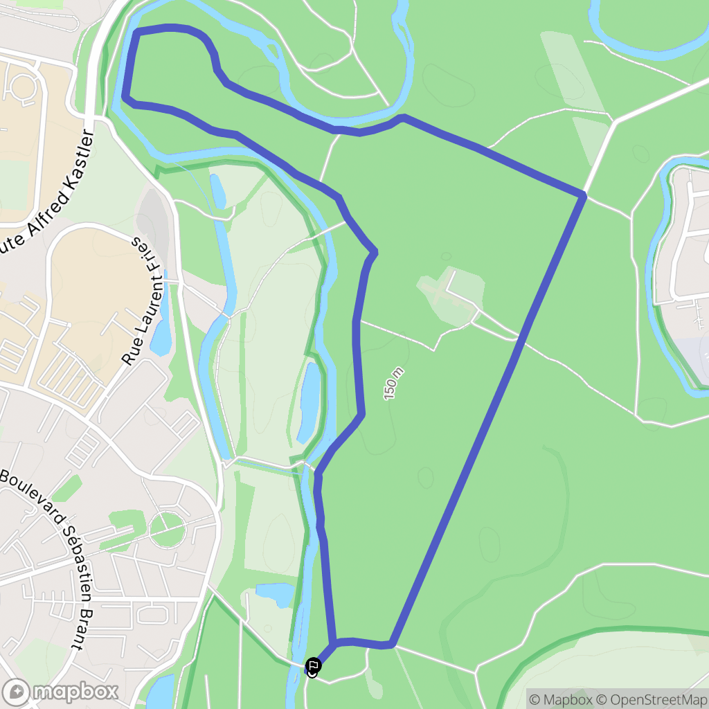 Illkirch-Graffenstaden : carte du parcours de randonnée - France