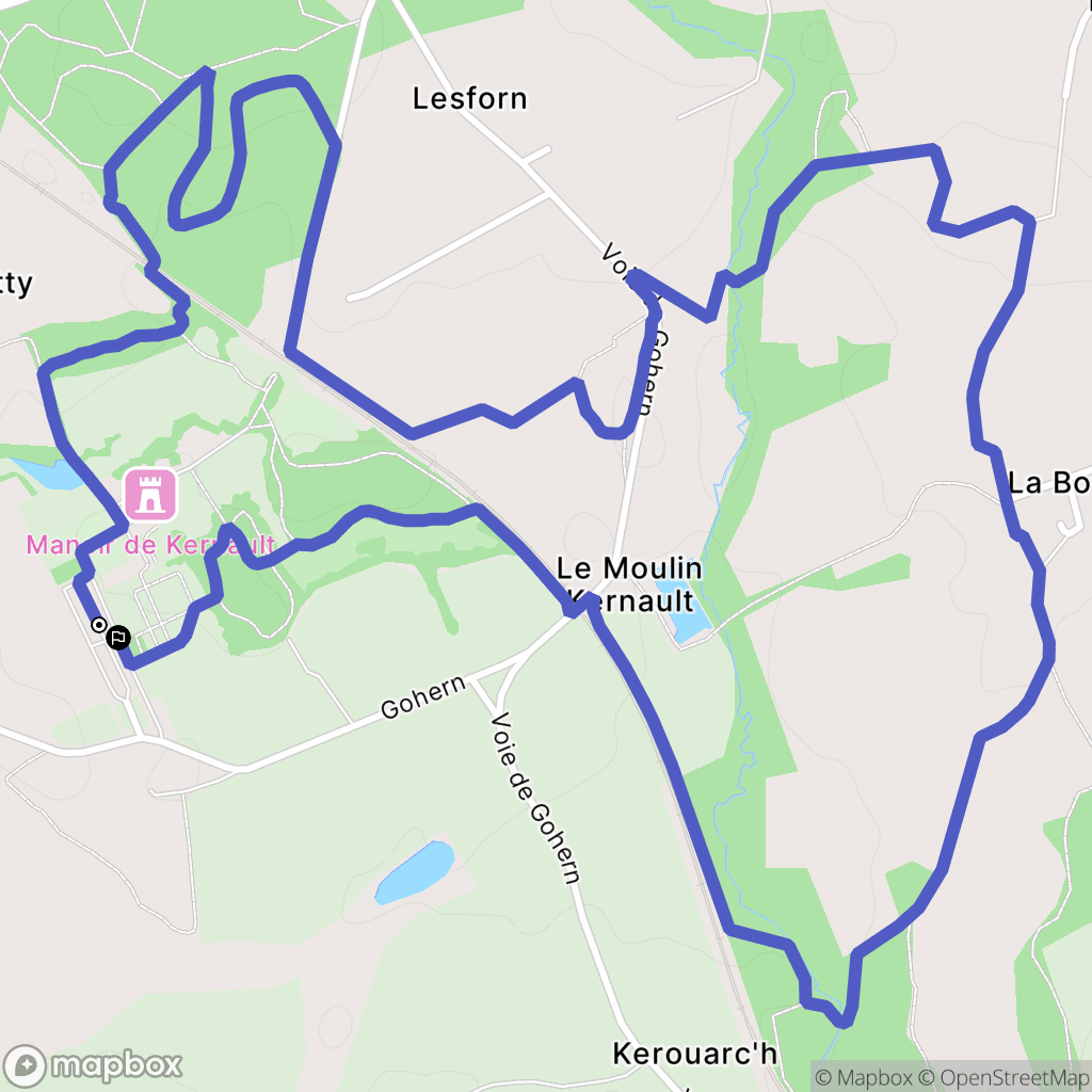 Mellac : carte du parcours de randonnée - France