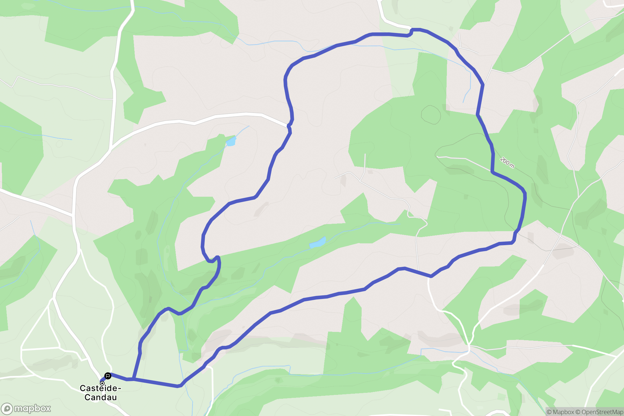 Casteide-Candau : carte du parcours de randonnée - France