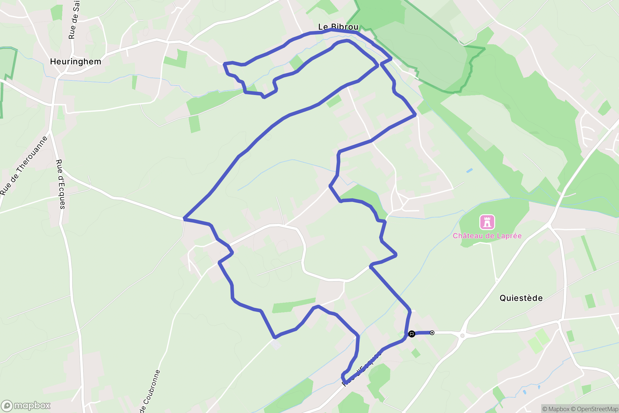 Quiestéde : carte du parcours de randonnée - France
