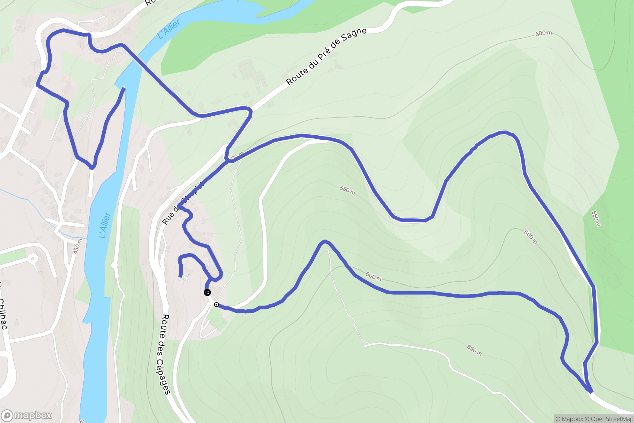 Saint-Ilpize : carte du parcours de randonnée - France