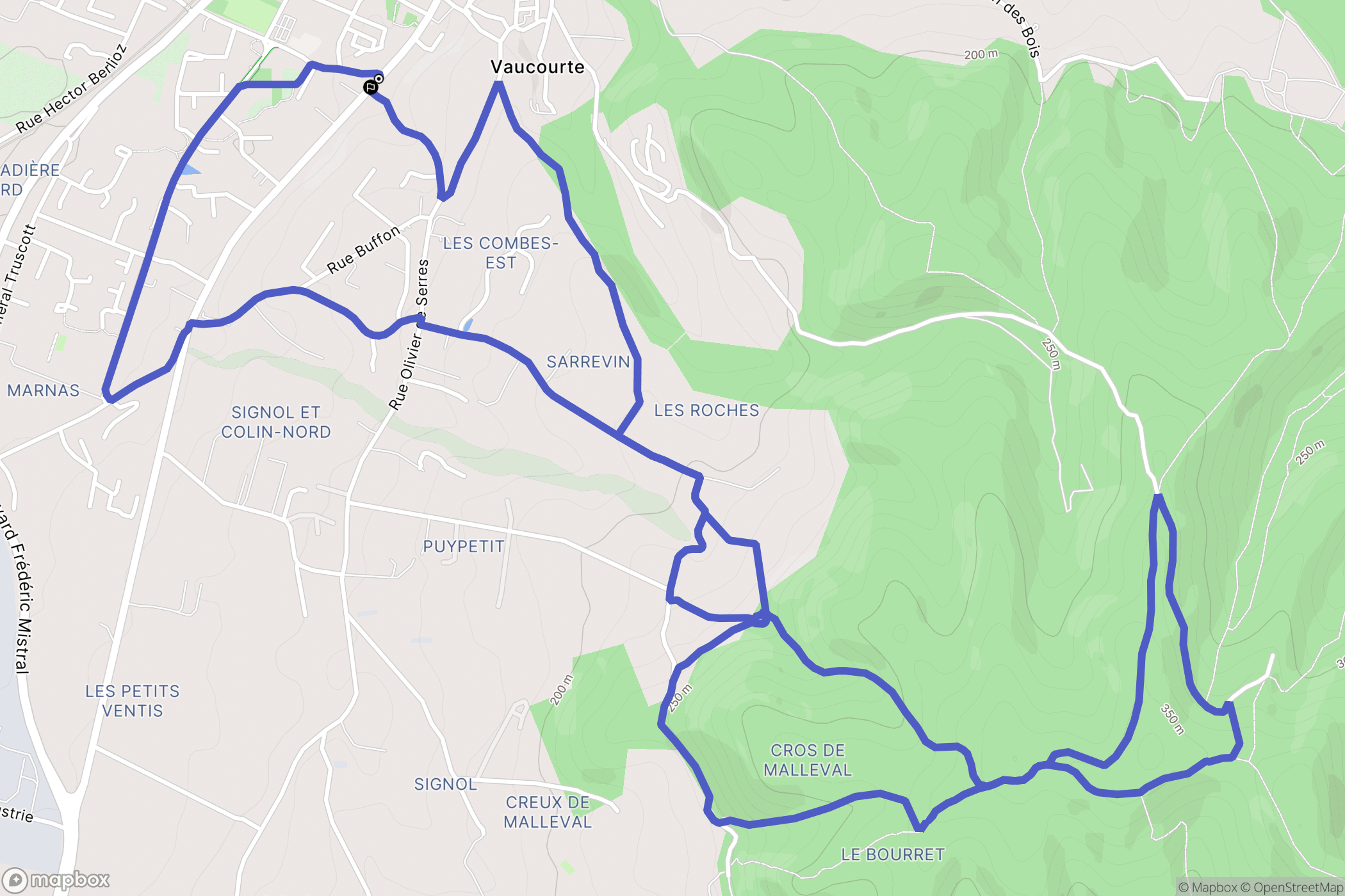 Loriol-sur-Drôme : carte du parcours de randonnée - France
