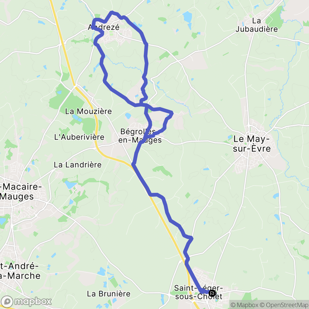 Saint-Léger-sous-Cholet : carte du parcours de randonnée - France
