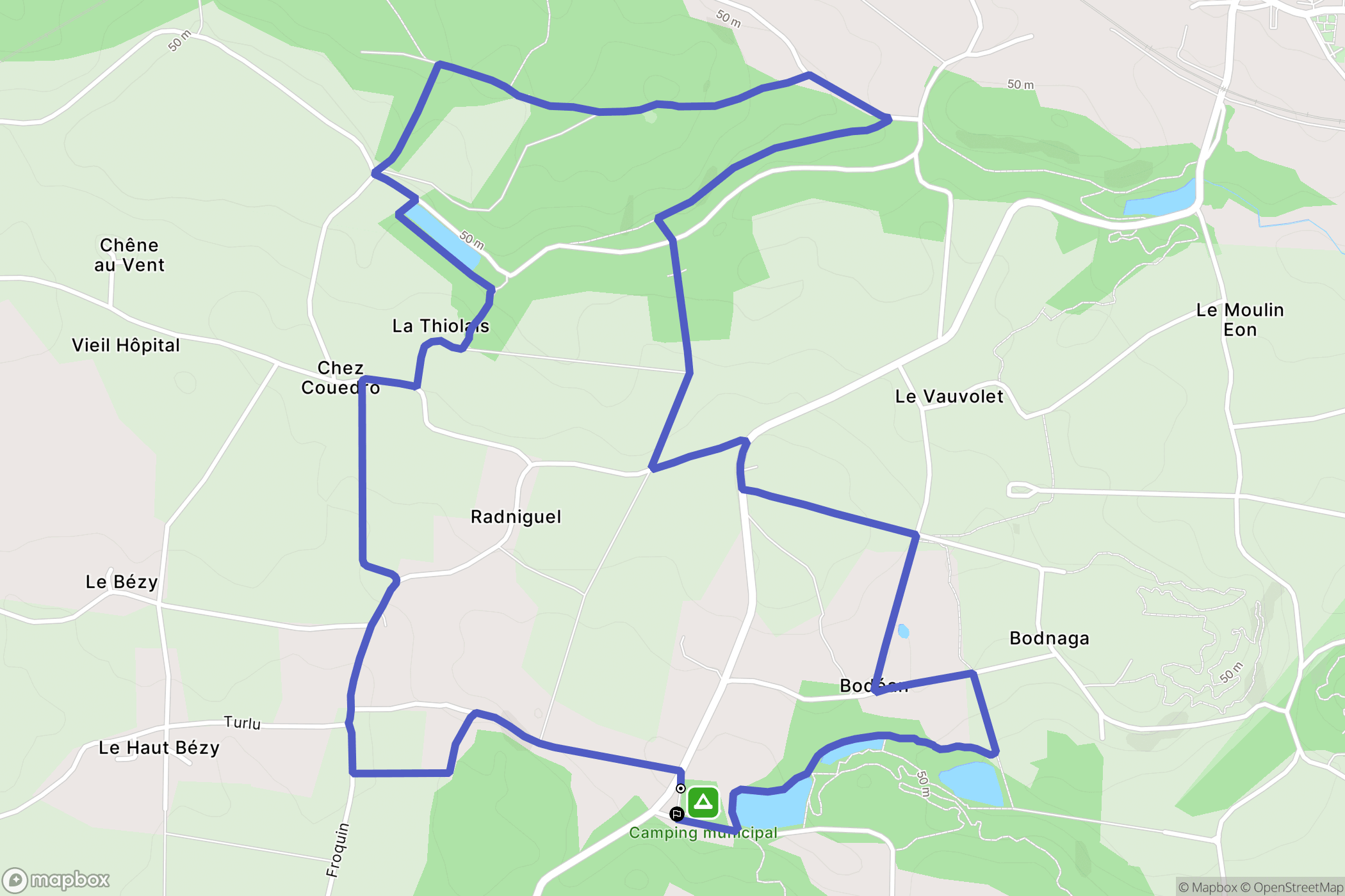 Saint-Jacut-les-Pins : carte du parcours de randonnée - France