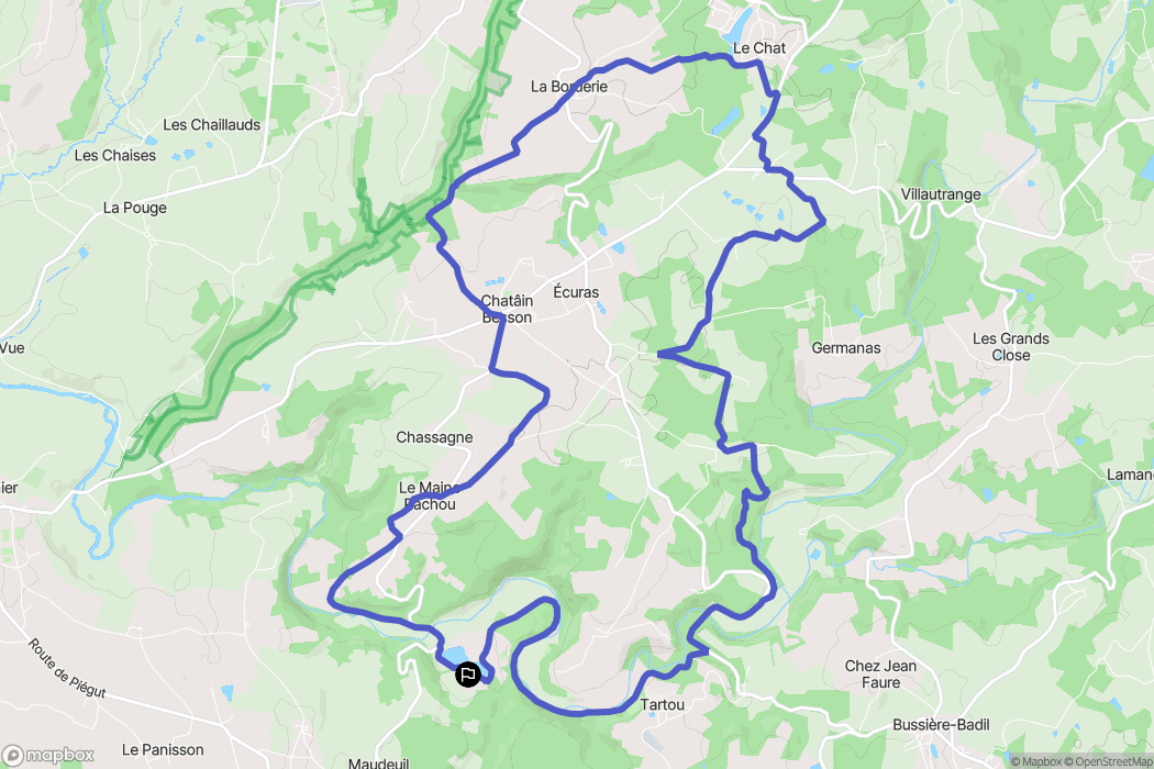 Eymouthiers : carte du parcours de randonnée - France