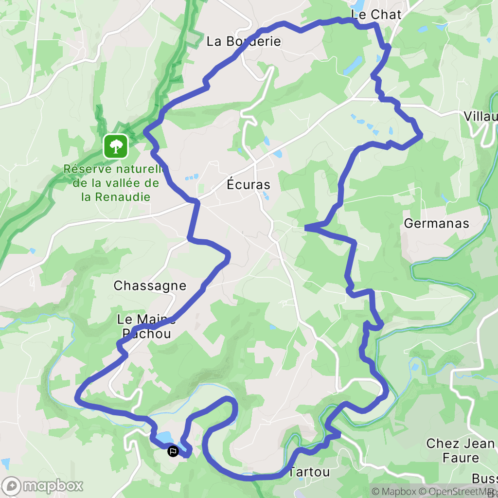 Eymouthiers : carte du parcours de randonnée - France