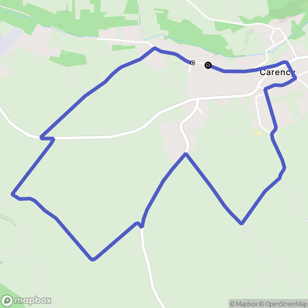 Carency : carte du parcours de randonnée - France