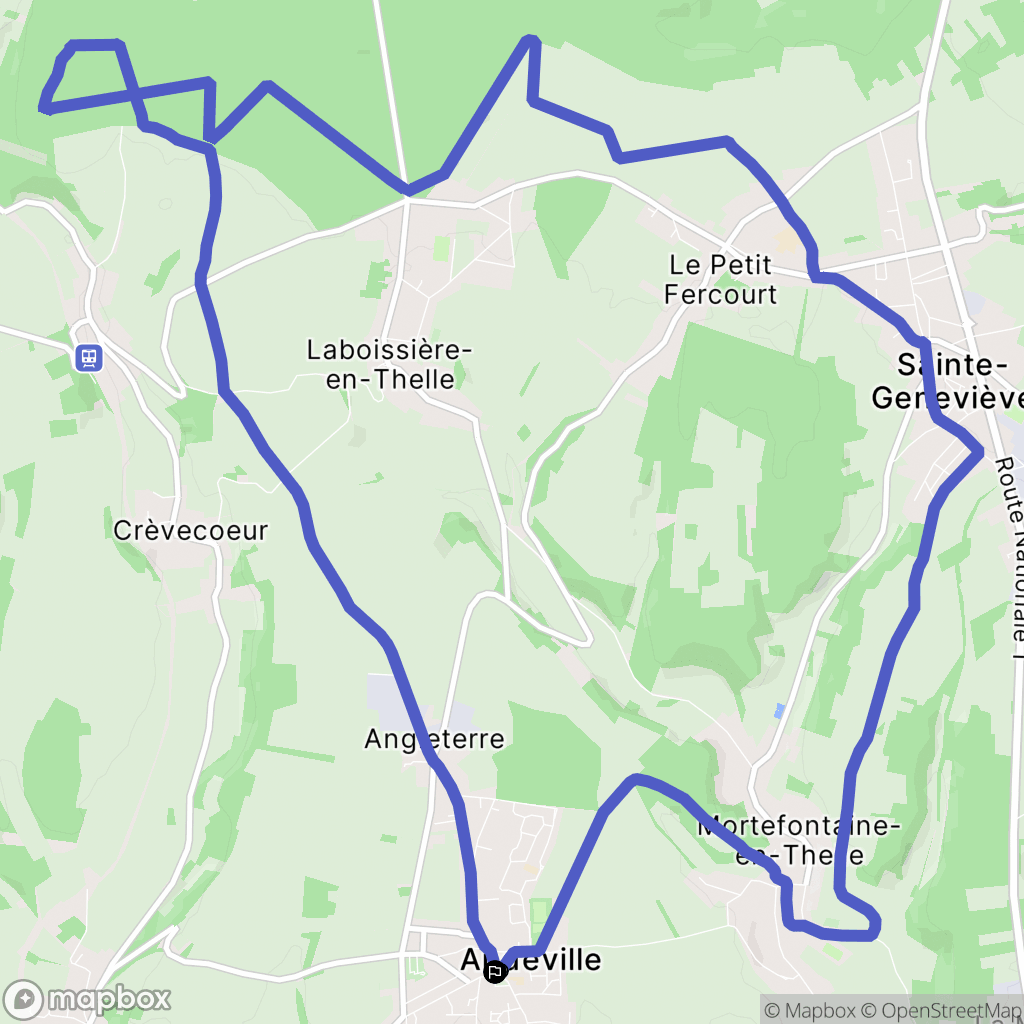 Andeville : carte du parcours de randonnée - France