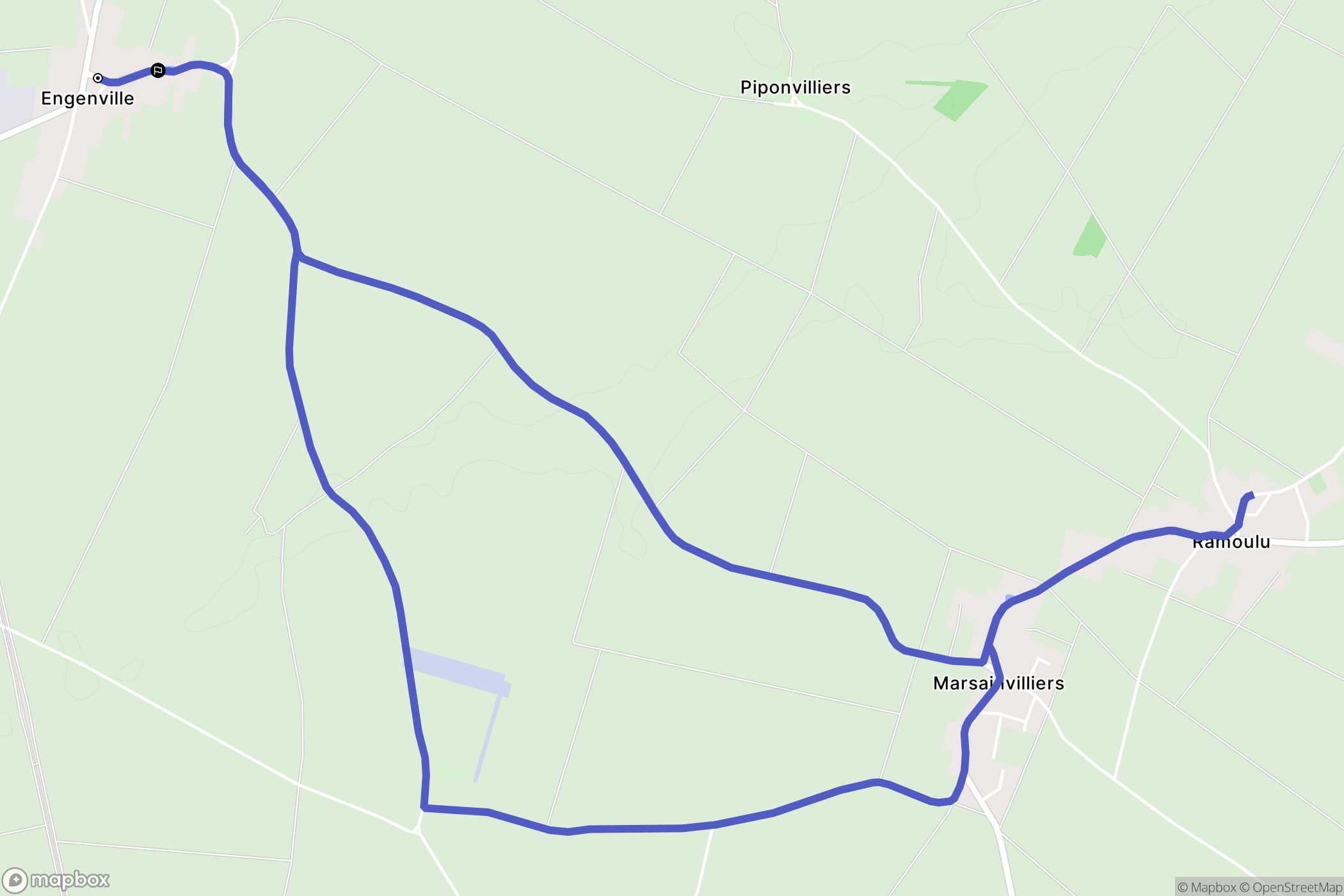 Engenville : carte du parcours de randonnée - France