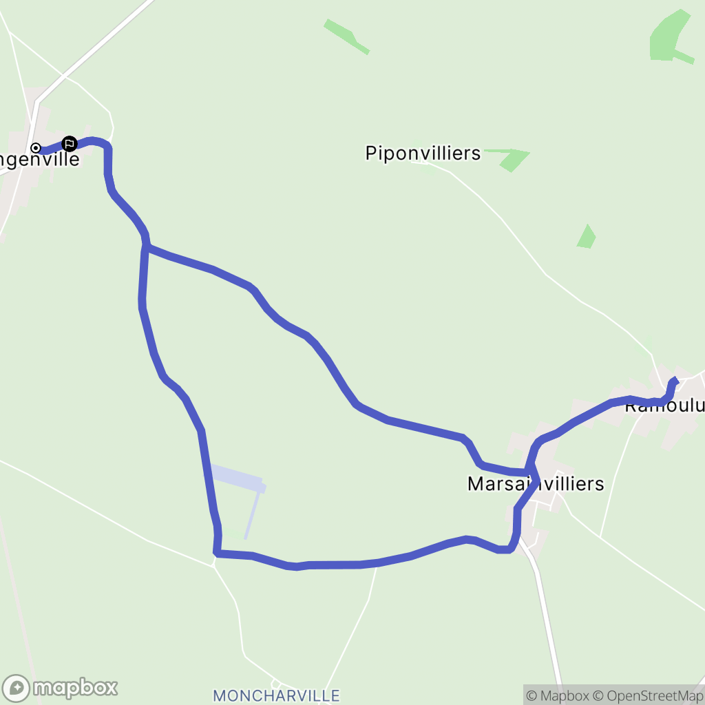 Engenville : carte du parcours de randonnée - France