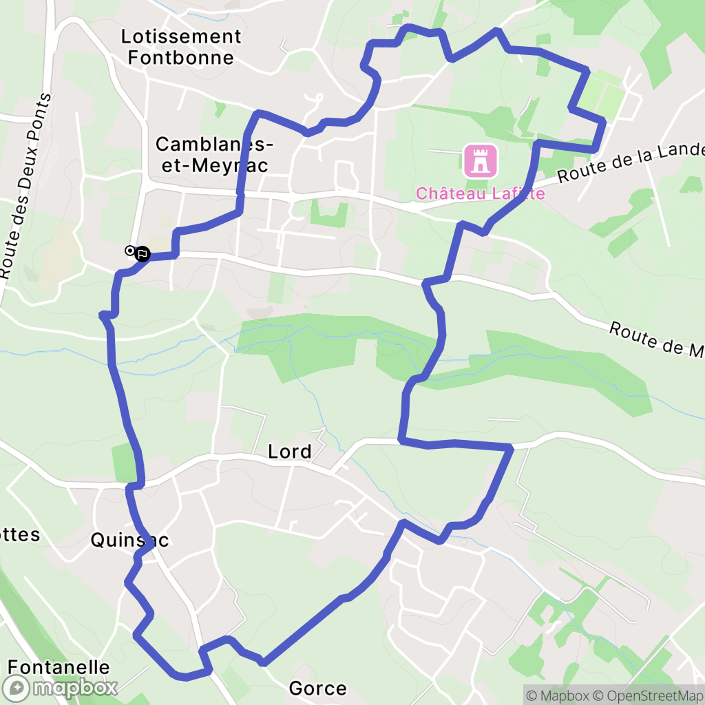 Camblanes-et-Meynac : carte du parcours de randonnée - France