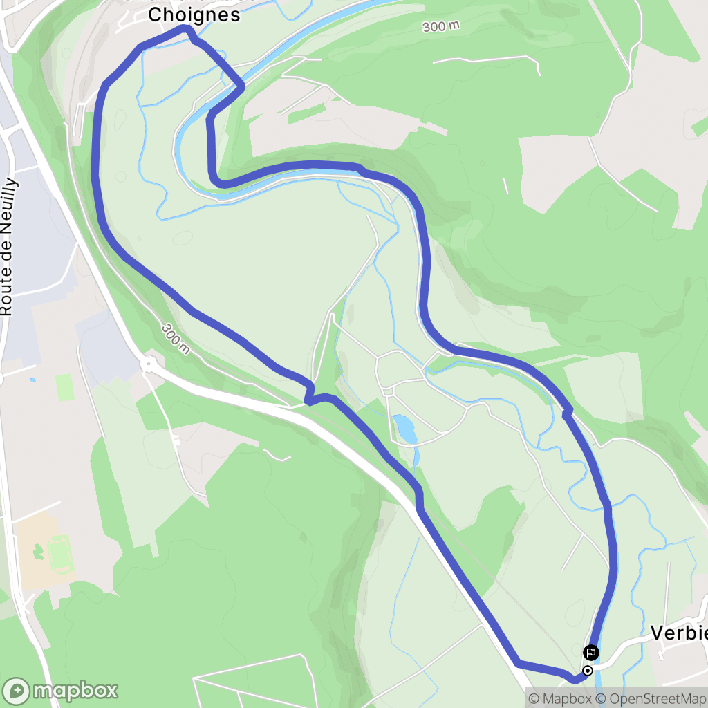 Verbiesles : carte du parcours de randonnée - France