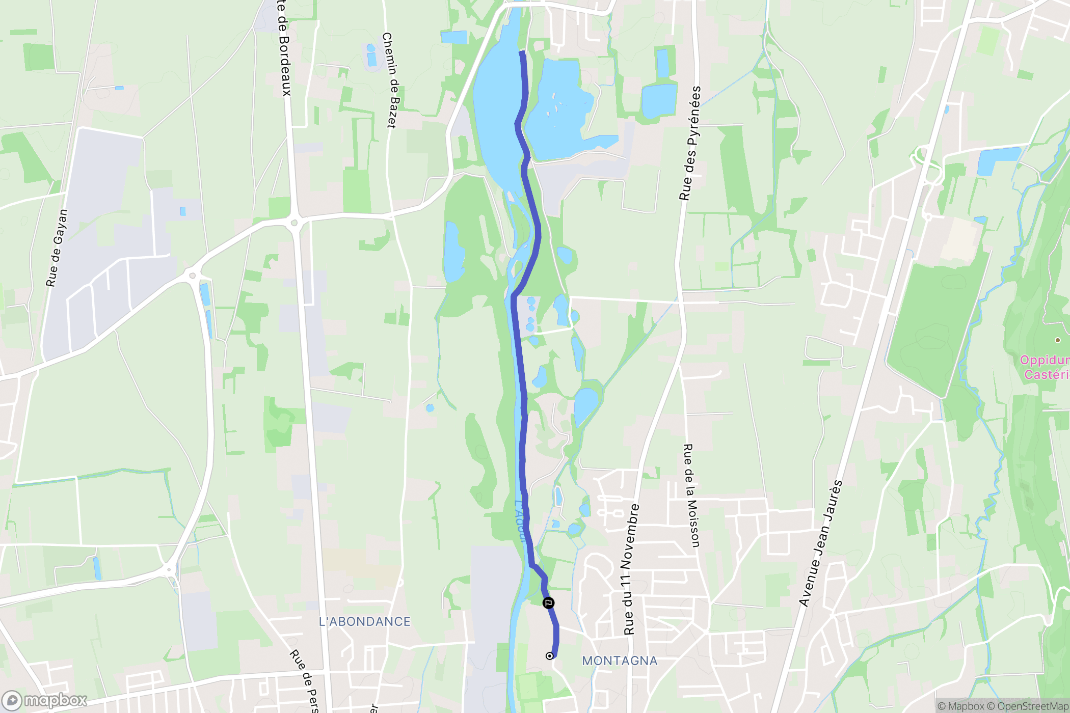 Aureilhan : carte du parcours de randonnée - France