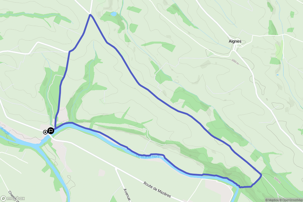 Cintegabelle : carte du parcours de randonnée - France