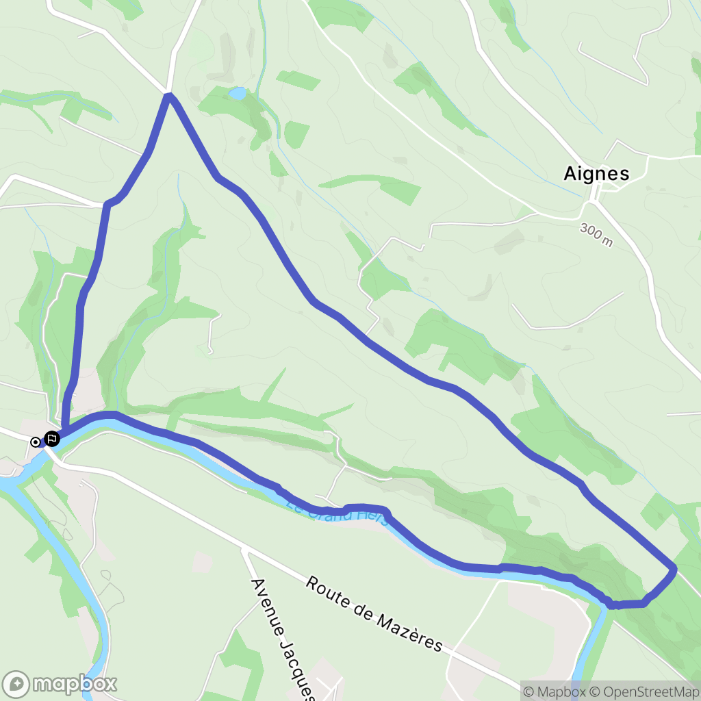 Cintegabelle : carte du parcours de randonnée - France