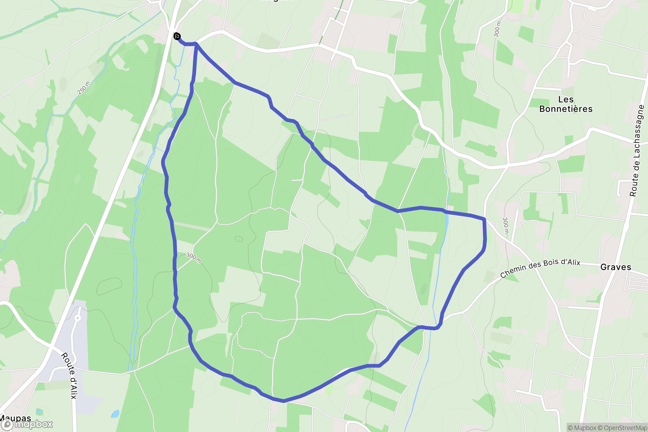 Porte des Pierres Dorées : carte du parcours de randonnée - France