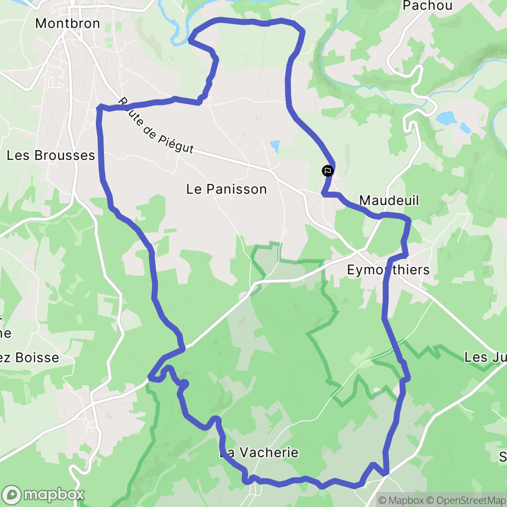 Eymouthiers : carte du parcours de randonnée - France