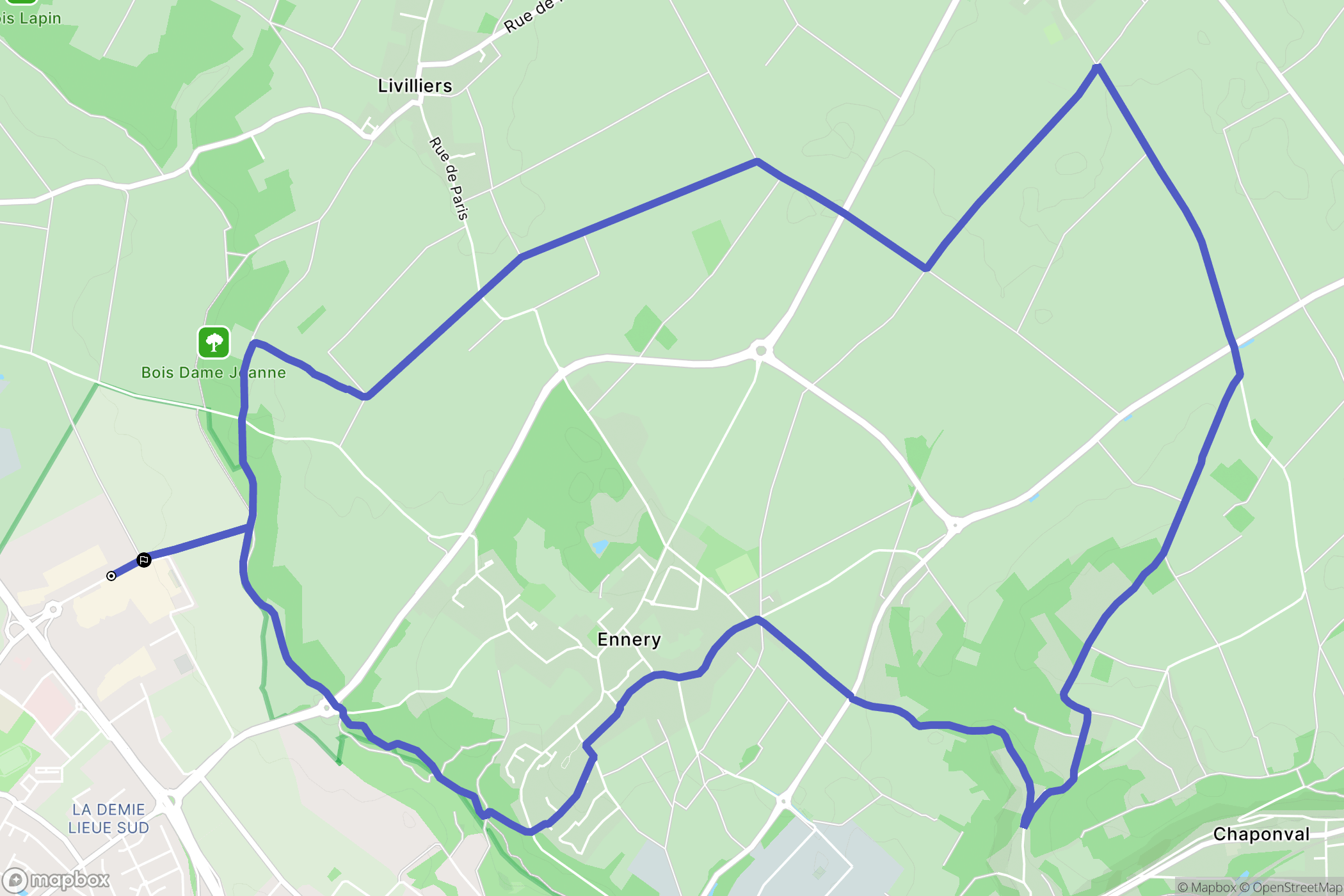 Osny : carte du parcours de randonnée - France