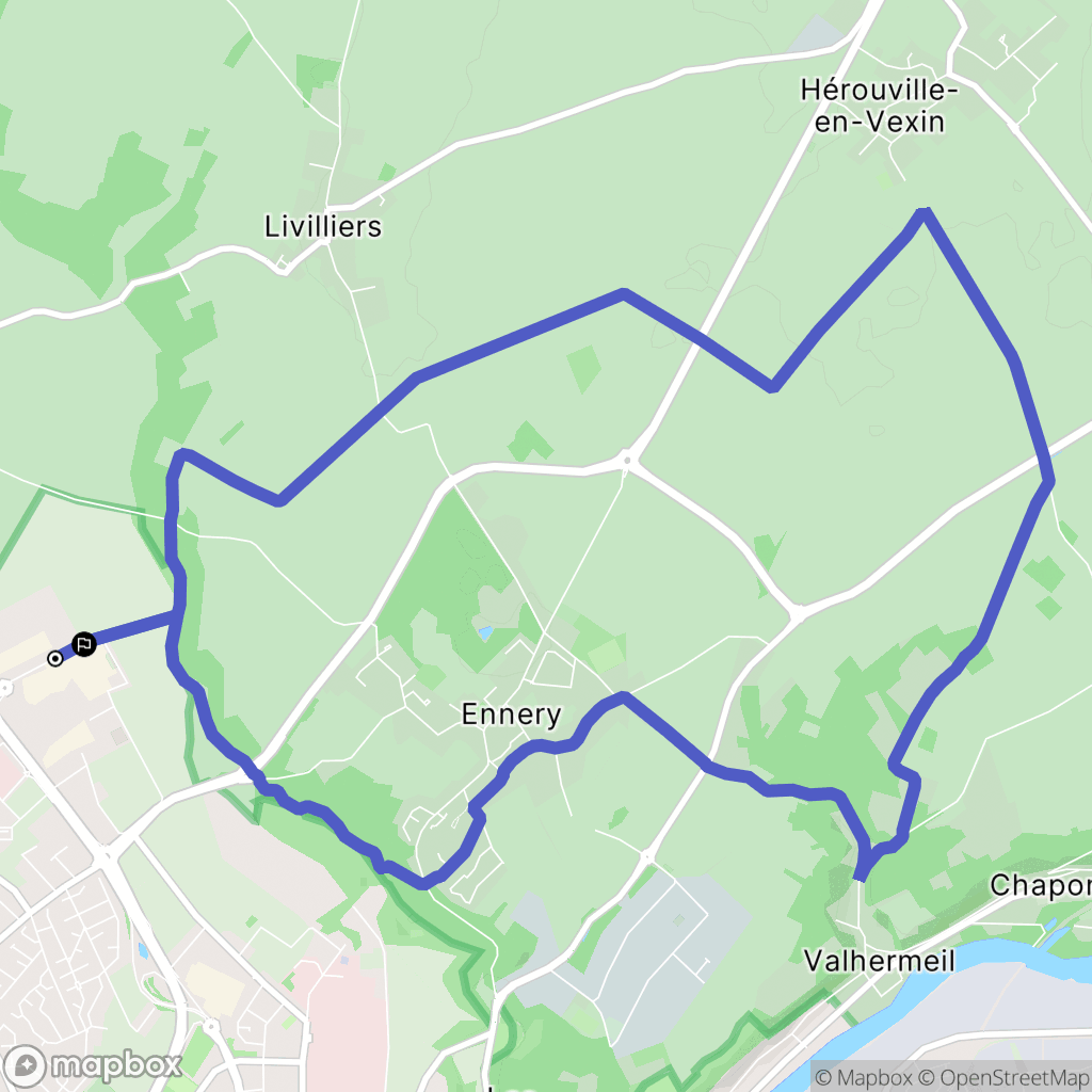 Osny : carte du parcours de randonnée - France
