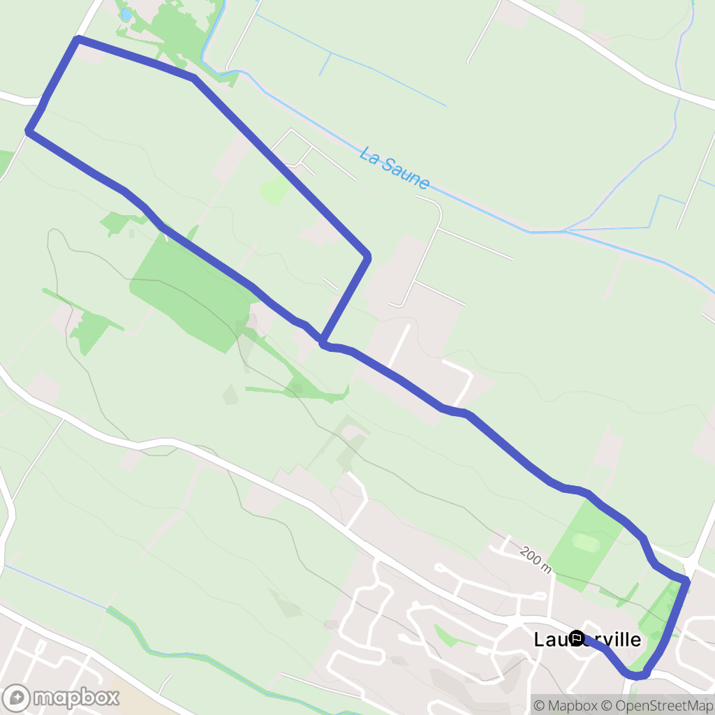 Lauzerville : carte du parcours de randonnée - France