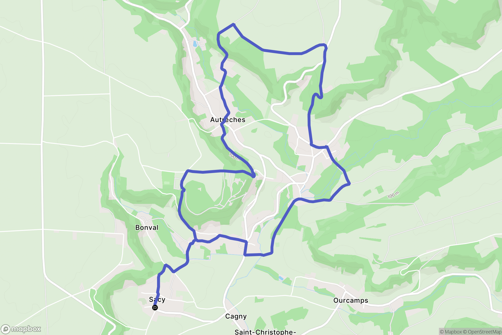 Saint-Christophe-à-Berry : carte du parcours de randonnée - France