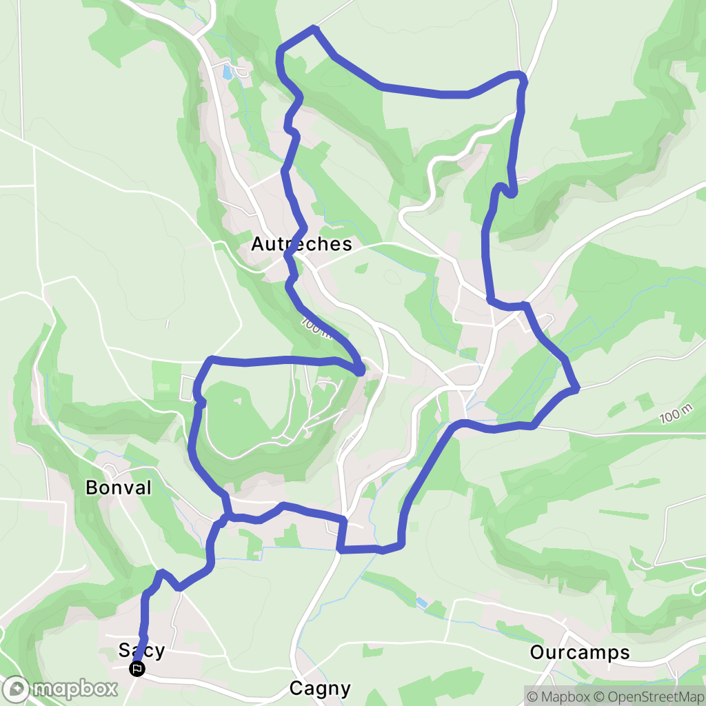 Saint-Christophe-à-Berry : carte du parcours de randonnée - France