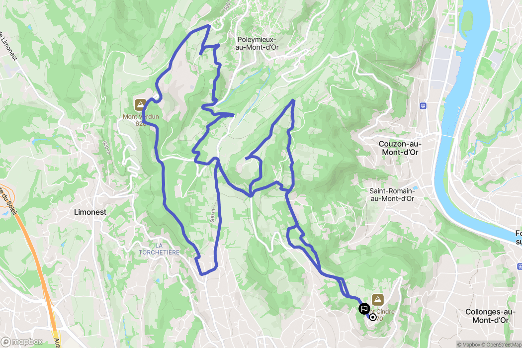 Saint-Cyr-au-Mont-d'Or : carte du parcours de randonnée - France