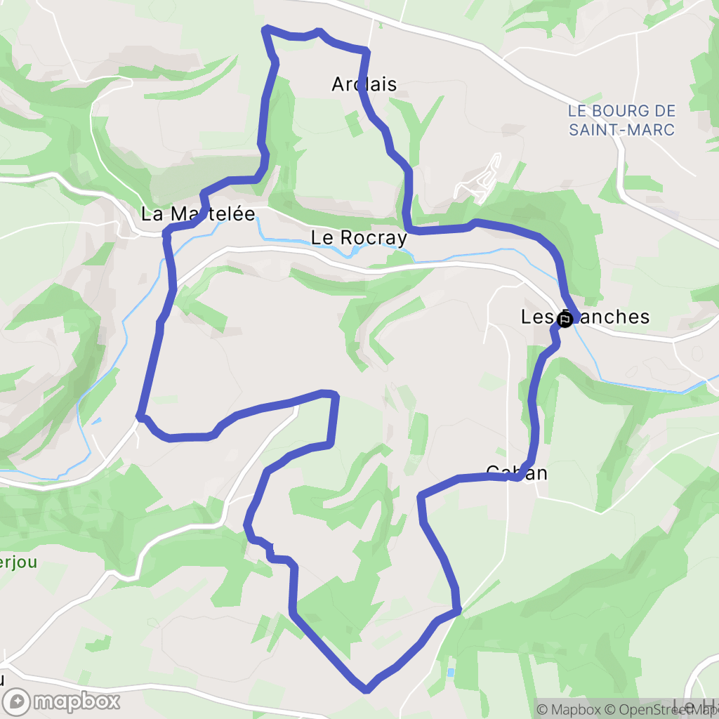 Cahan : carte du parcours de randonnée - France