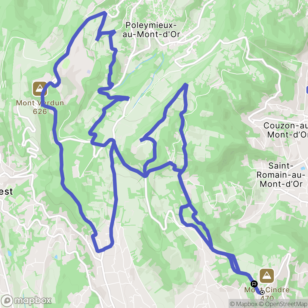 Saint-Cyr-au-Mont-d'Or : carte du parcours de randonnée - France