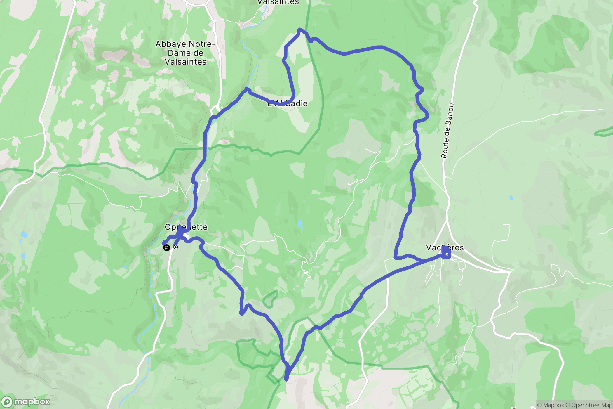 Oppedette : carte du parcours de randonnée - France