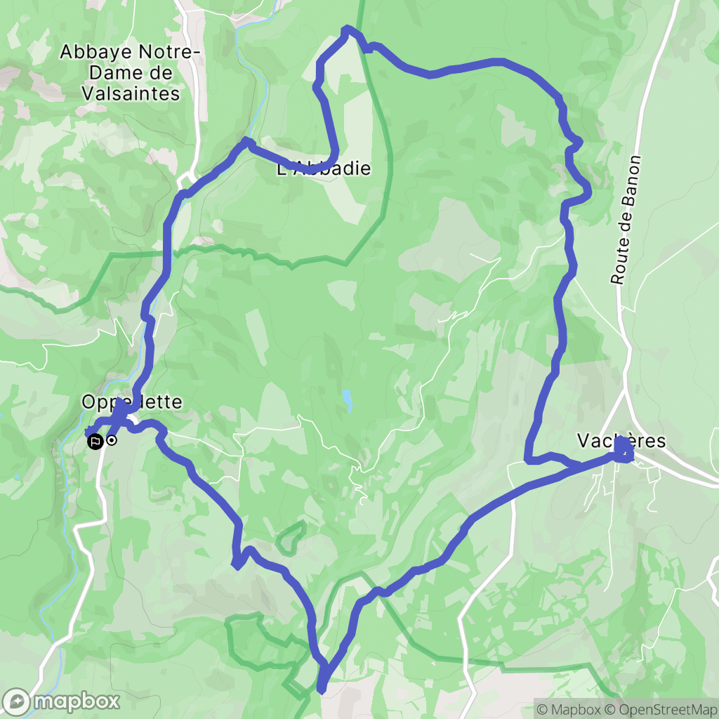Oppedette : carte du parcours de randonnée - France