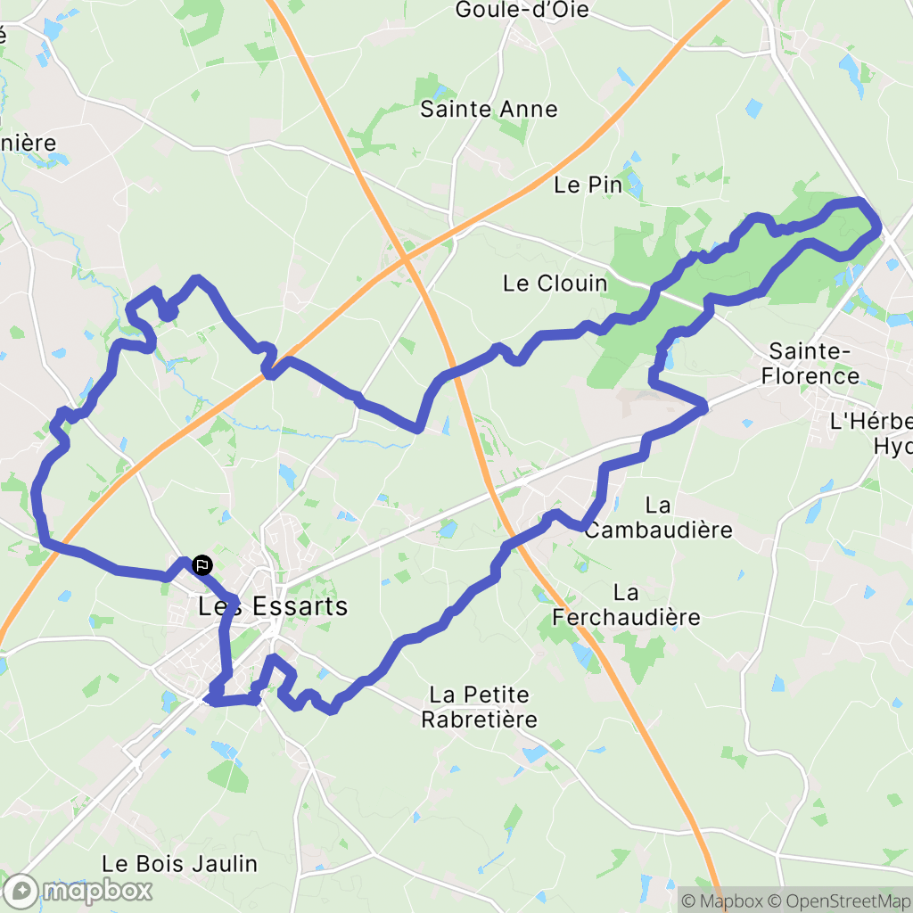 Essarts-en-Bocage : carte du parcours de randonnée - France