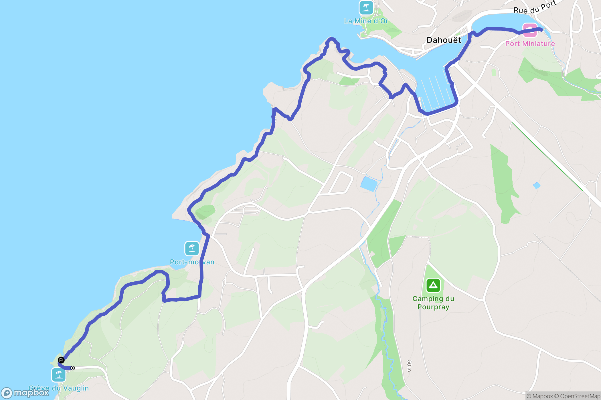 Lamballe-Armor : carte du parcours de randonnée - France