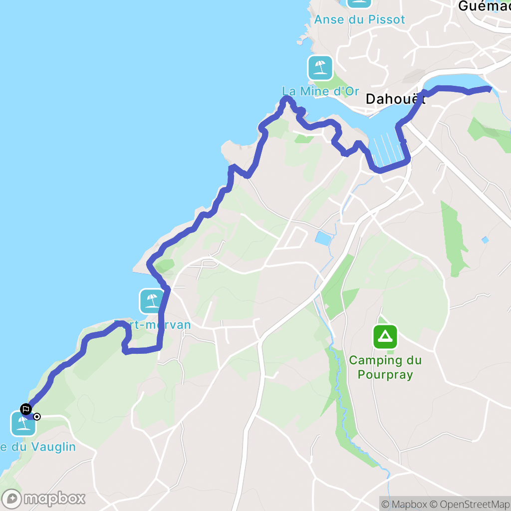 Lamballe-Armor : carte du parcours de randonnée - France