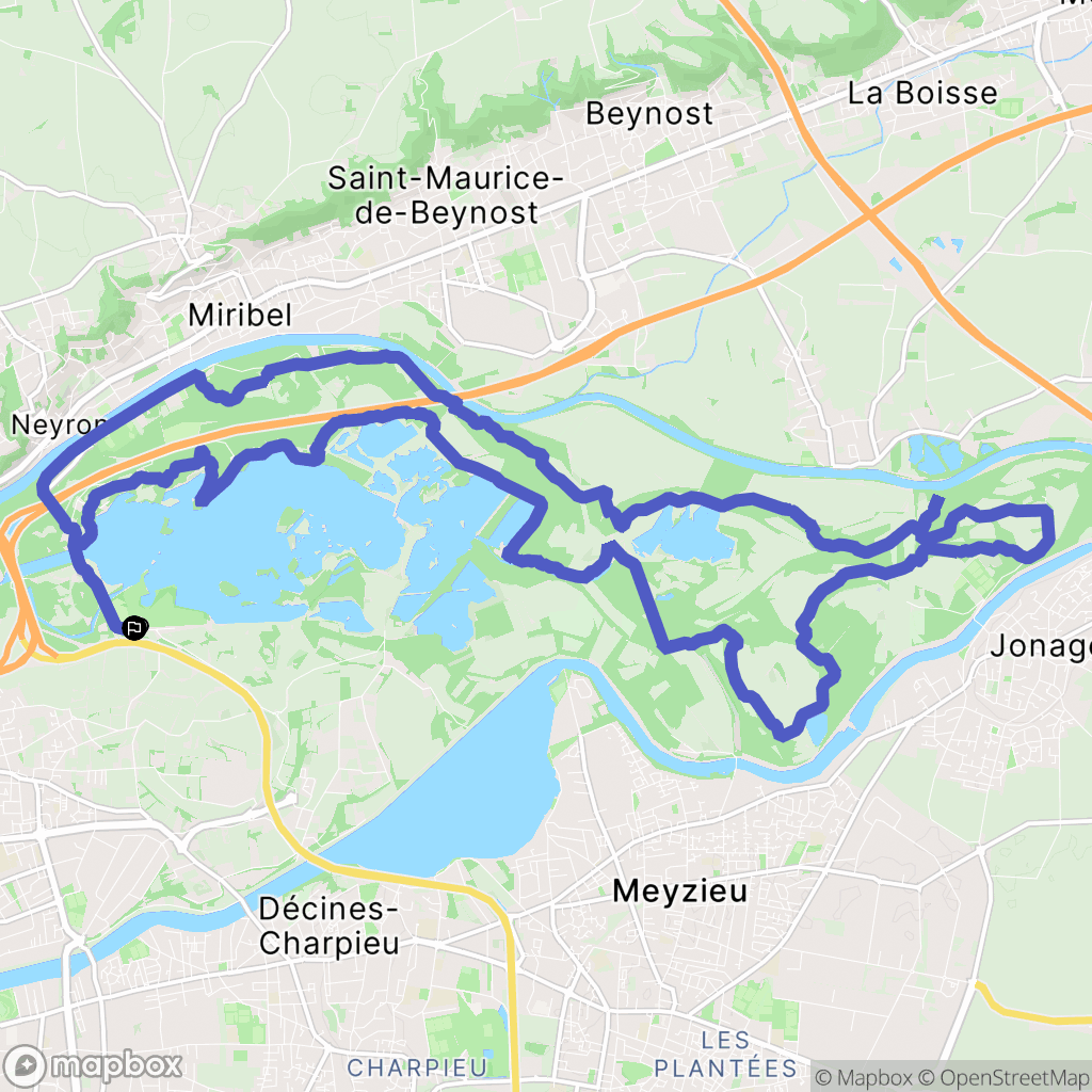 Vaulx-en-Velin : carte du parcours de randonnée - France